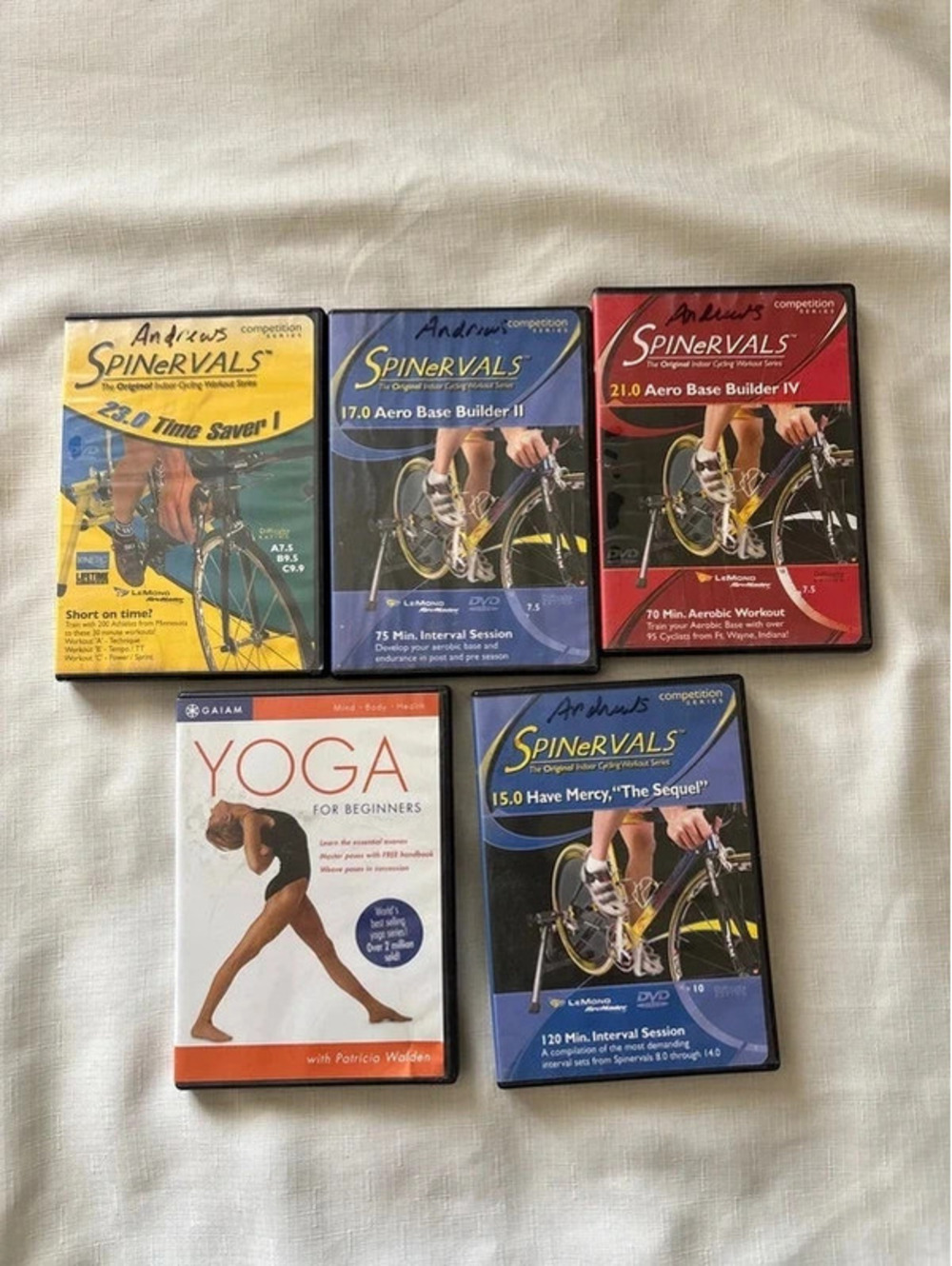 Workout dvds - cycling, yoga